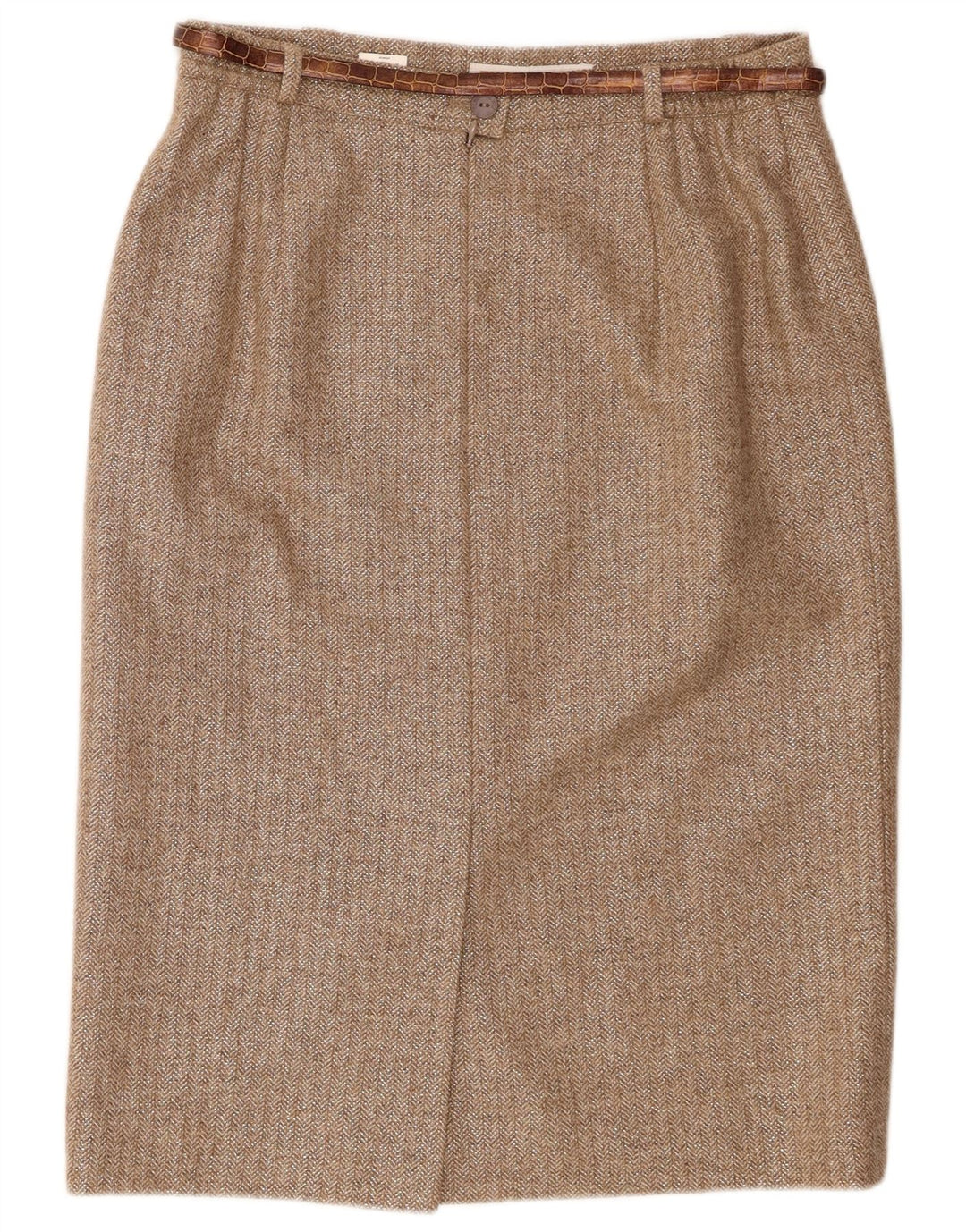 Gonna a tubino da donna Eugen Klein IT 42 media W30 lana Chevron marrone