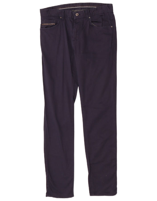 Zara Mens Casual Trousers W31 L31 Navy Blue Cotton