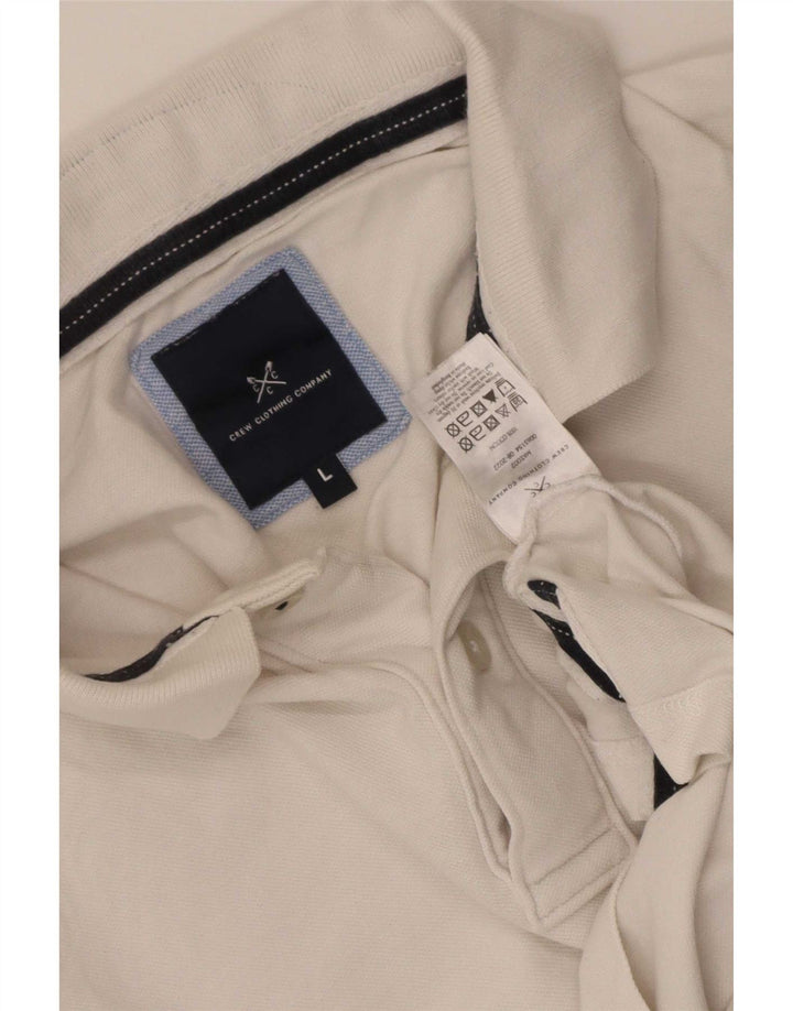 Crew Clothing Polo da uomo grande in cotone bianco