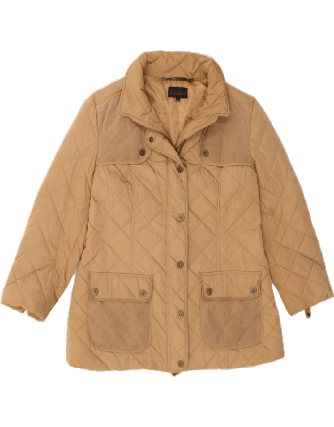 LUISA SPAGNOLI Womens Quilted Jacket UK 14 Medium Beige Polyester Vintage Luisa Spagnoli and Second-Hand Luisa Spagnoli from Messina Hembry 