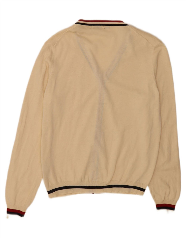 Maglione cardigan da uomo Zara XL acrilico a righe beige