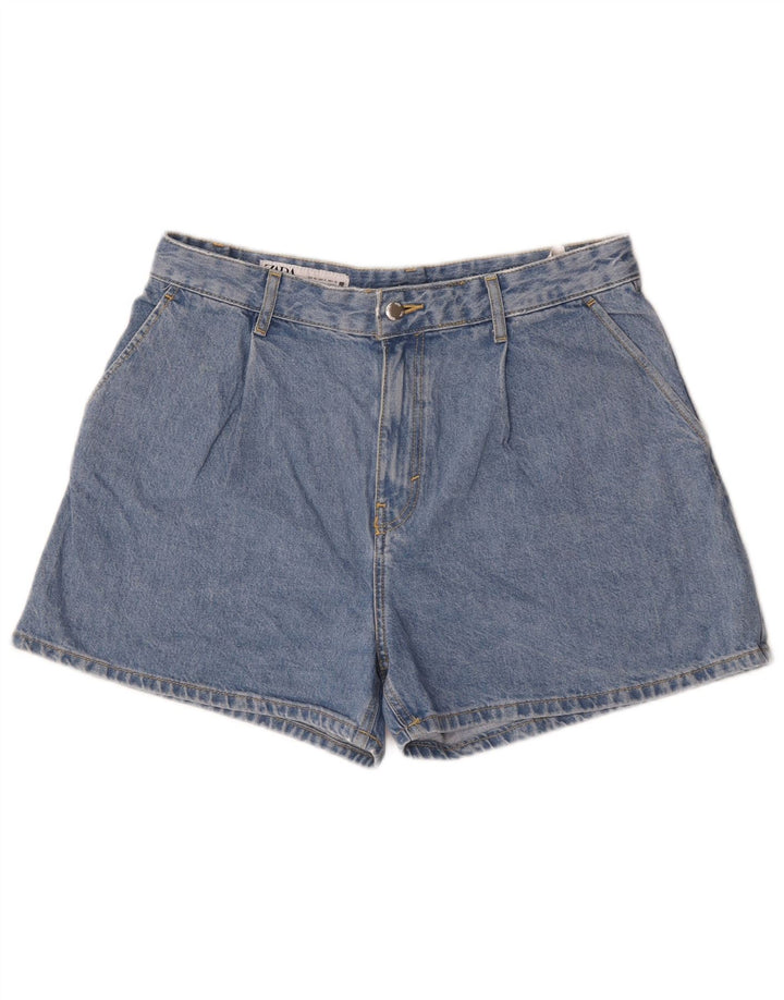 Pantaloncini di jeans da donna Zara medi W30 cotone blu