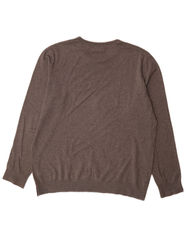 Maglione maglione girocollo da uomo Calvin Klein Jeans 2XL classico in cotone grigio