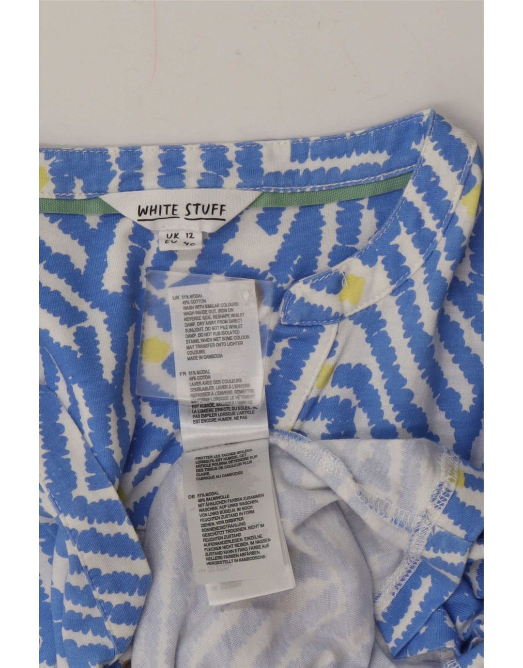 Abito a strati da donna White Stuff UK 12 Modale geometrico blu medio