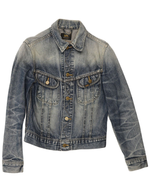 Giacca di jeans Rider da donna Lee UK 12 Cotone blu medio