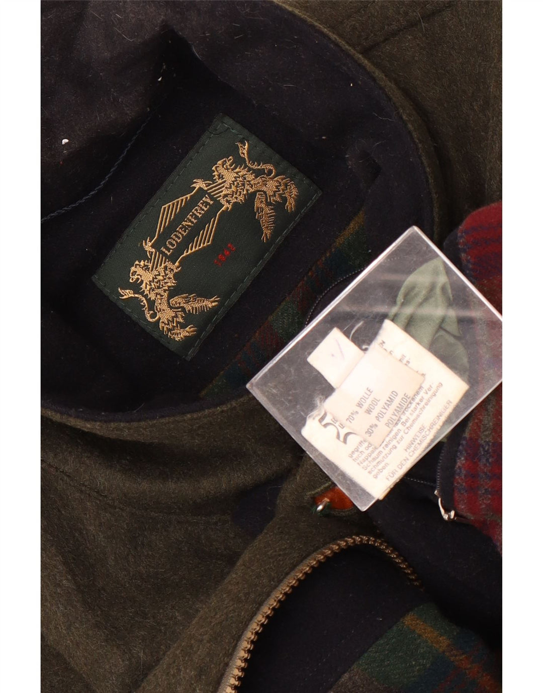 LODENFREY Giacca utility da uomo IT 50 Large Verde Lana