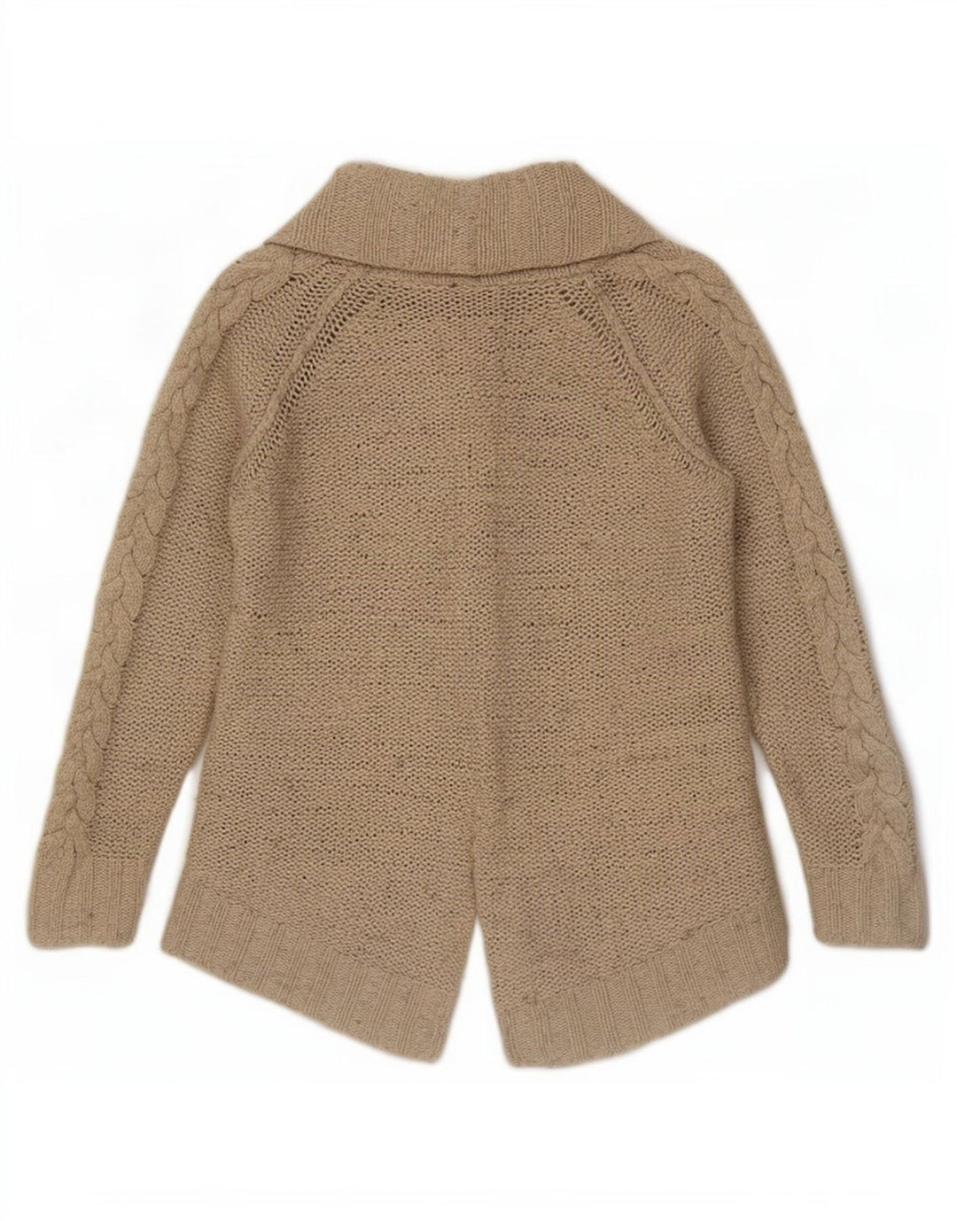Maglione cardigan aperto da donna Zara UK 10 piccolo nylon beige