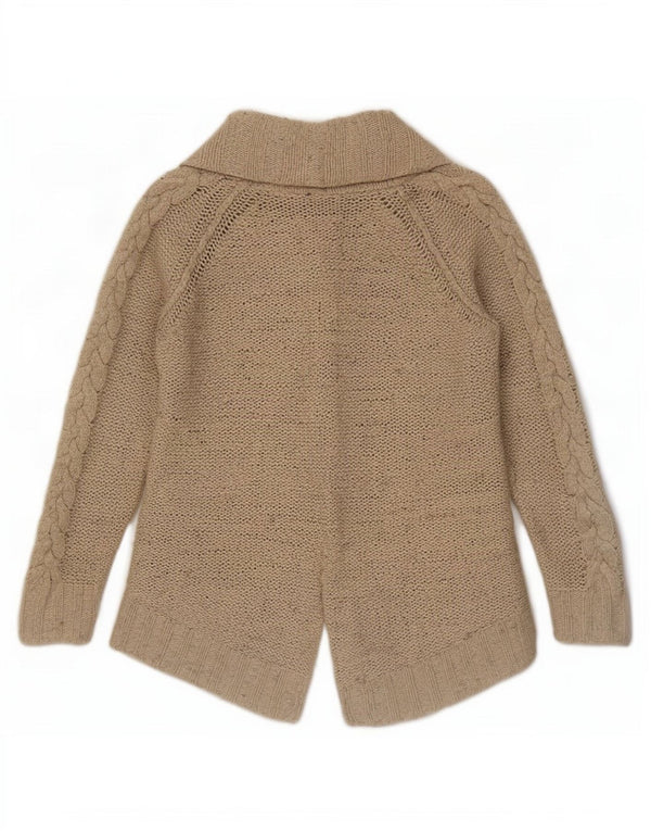 Maglione cardigan aperto da donna Zara UK 10 piccolo nylon beige