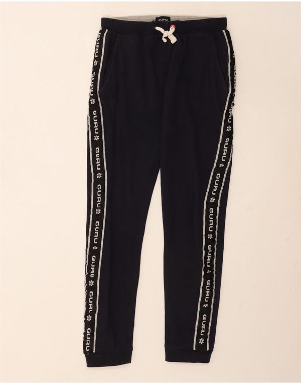 Pantaloni da tuta da donna Guru Joggers UK 14 Large Blu Navy Colorblock