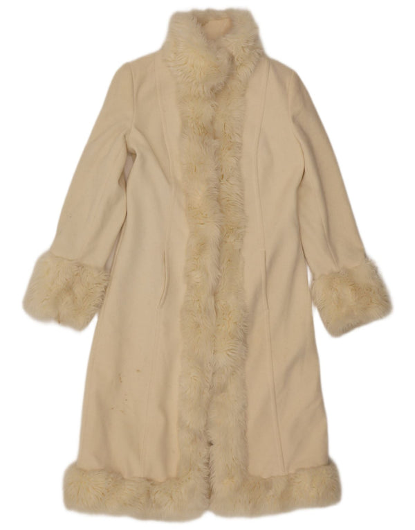 Cappotto Zara Donna UK 10 Small Beige Lana