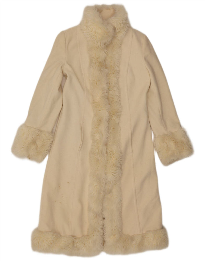 Cappotto Zara Donna UK 10 Small Beige Lana