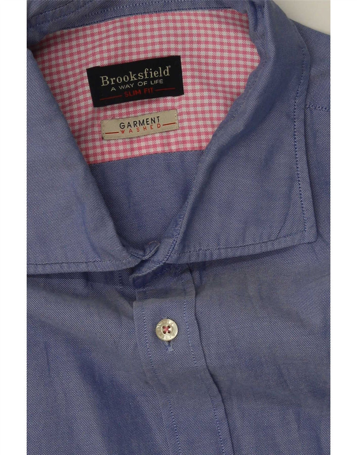 Camicia da uomo Brooksfield taglia 43 grande blu maculato