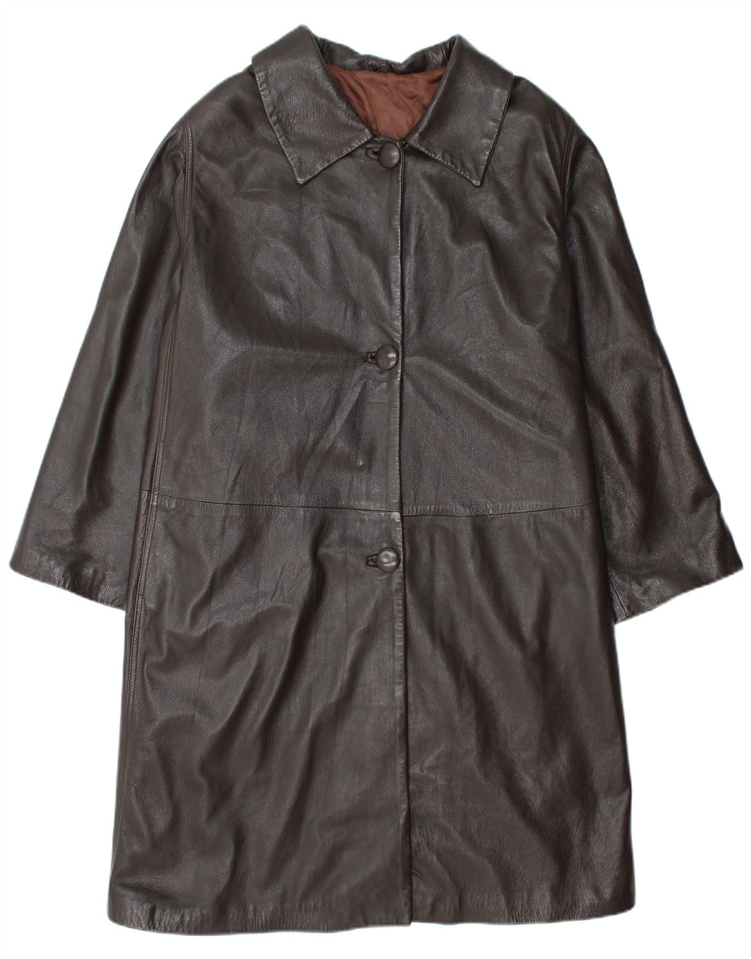 Cappotto Oversize in Pelle Donna Conbipel IT 48 XL Pelle Marrone