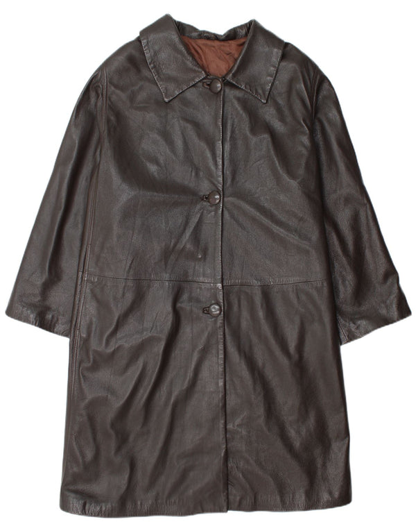 Cappotto Oversize in Pelle Donna Conbipel IT 48 XL Pelle Marrone