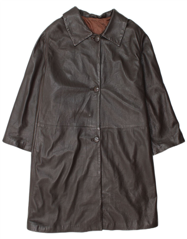 Cappotto Oversize in Pelle Donna Conbipel IT 48 XL Pelle Marrone