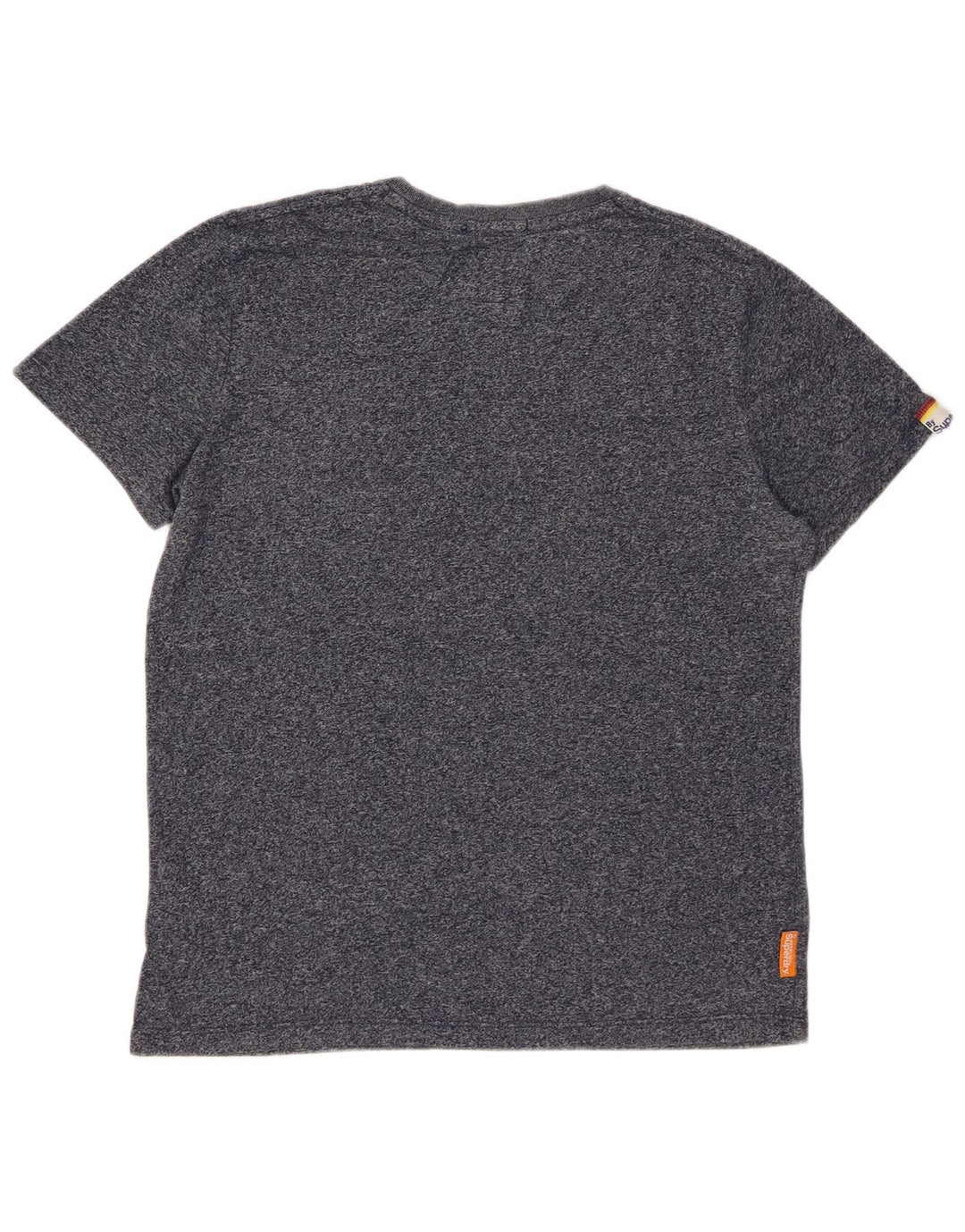T-shirt da uomo SUPERDRY Top grande in cotone screziato blu navy