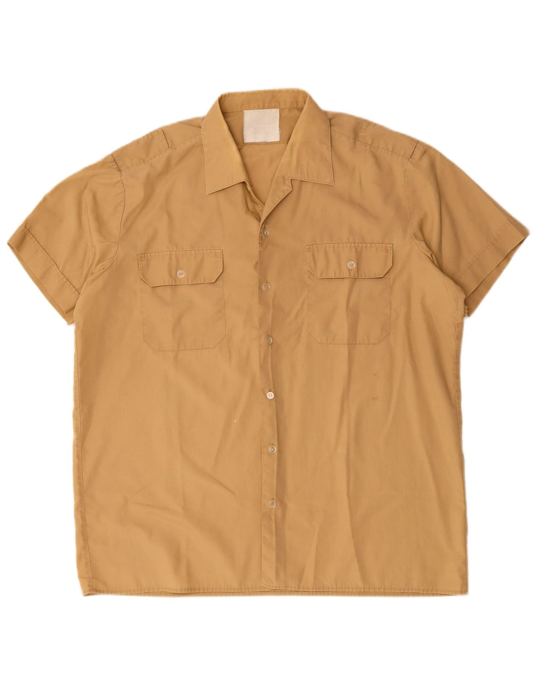 Camicia vintage da uomo a maniche corte grande beige