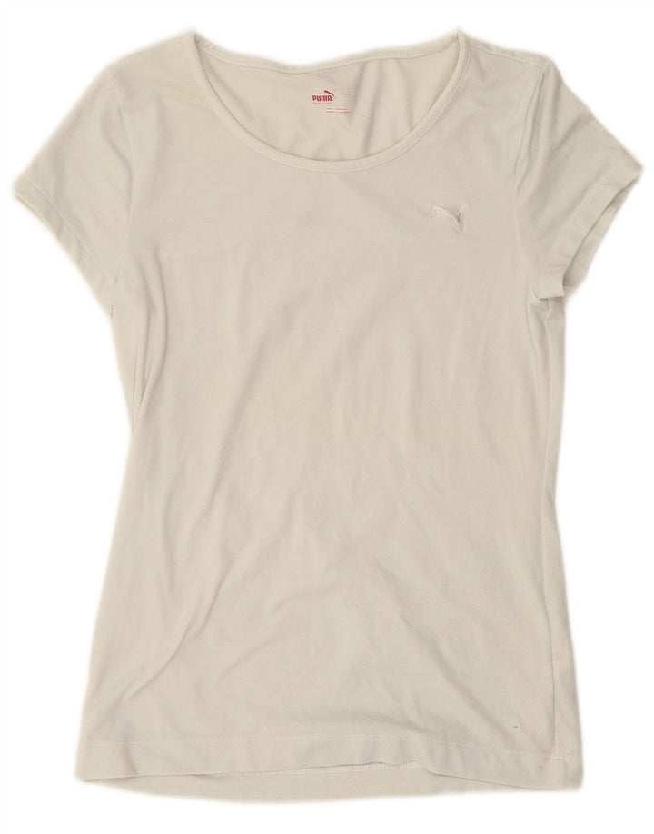PUMA T-shirt da donna Top UK 14 Large White Nylon