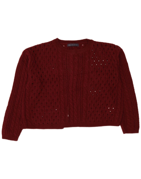 Marks & Spencer Maglione da donna con scollo a barchetta trasparente UK 12 Medium Bu