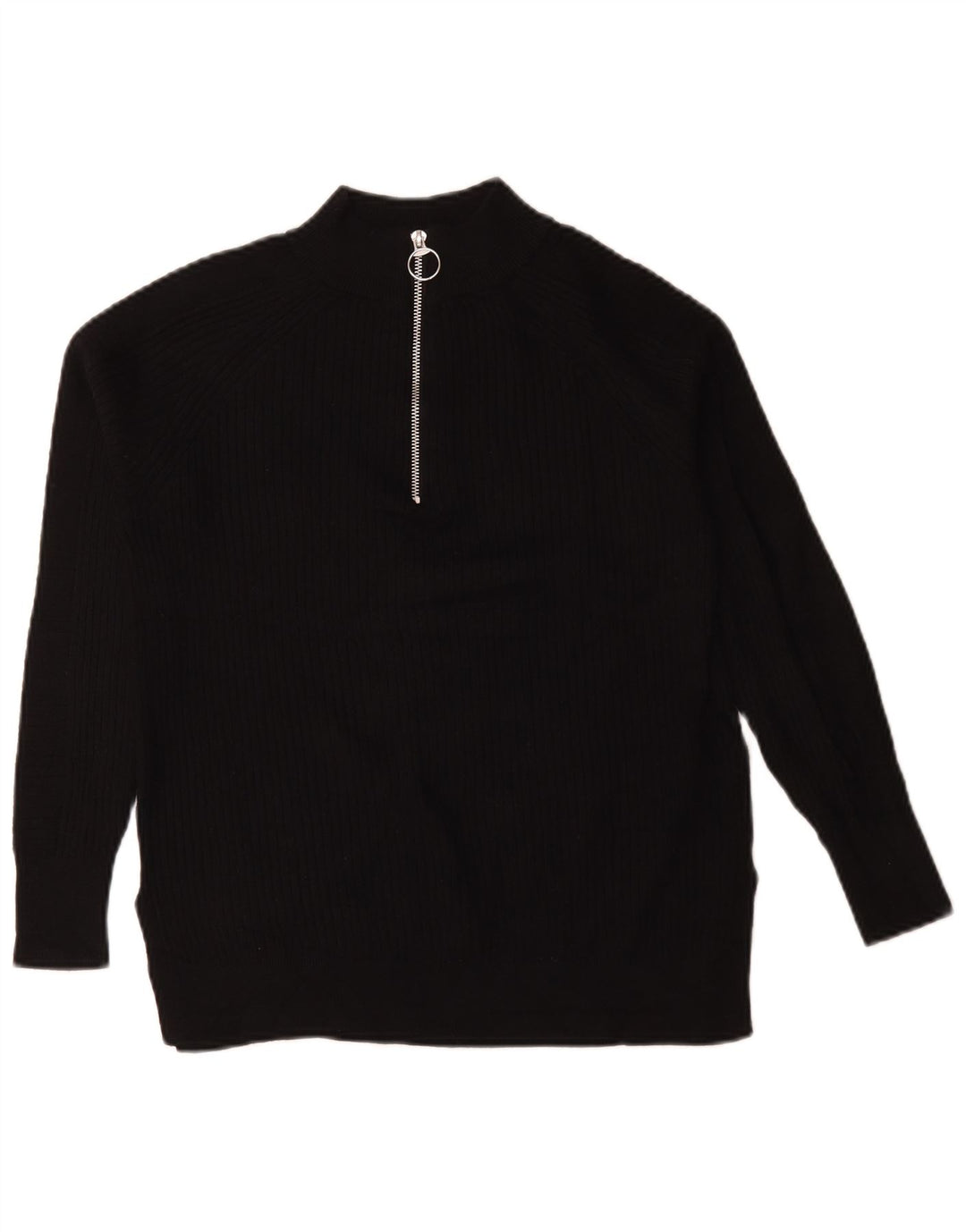 Maglione oversize con zip e collo oversize da donna Marks & Spencer UK 6 XS Nero