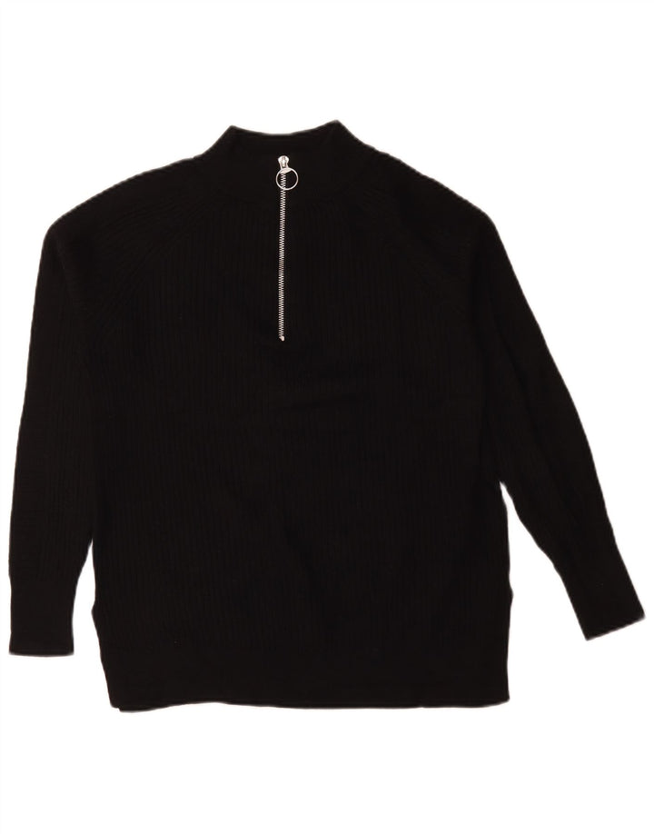 Maglione oversize con zip e collo oversize da donna Marks & Spencer UK 6 XS Nero