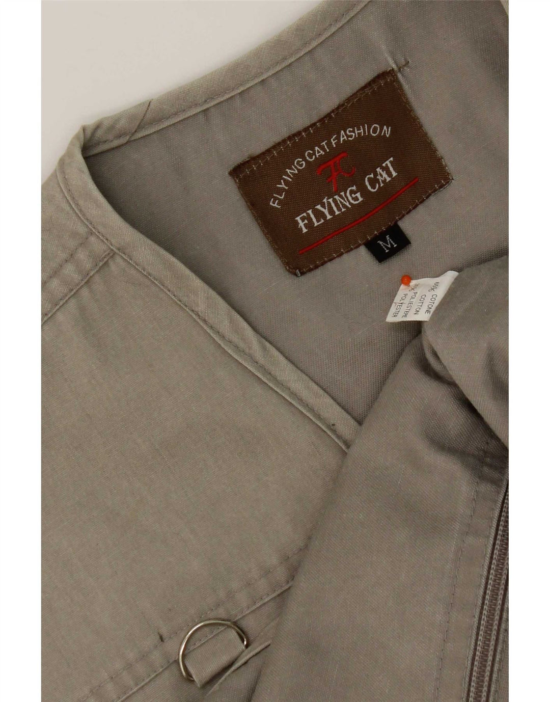 Gilet da uomo vintage UK 38 in cotone grigio medio