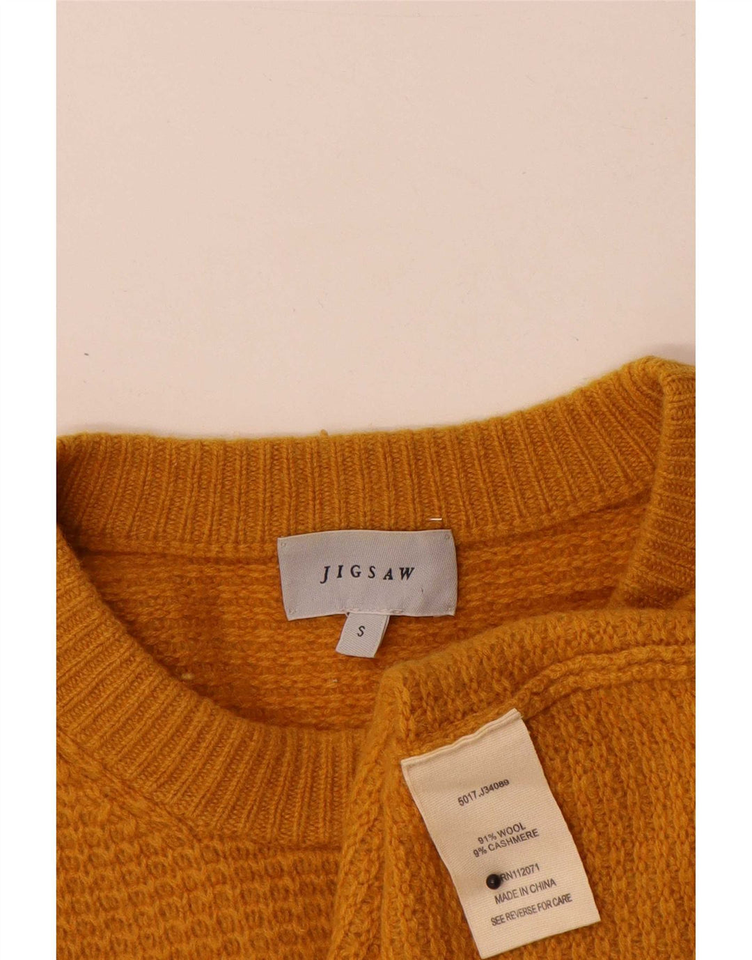 Maglione girocollo da uomo Jigsaw piccolo in lana arancione