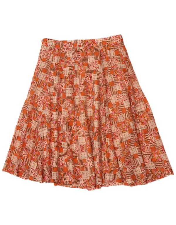 Gonna a trapezio vintage da donna W28 patchwork medio multicolore