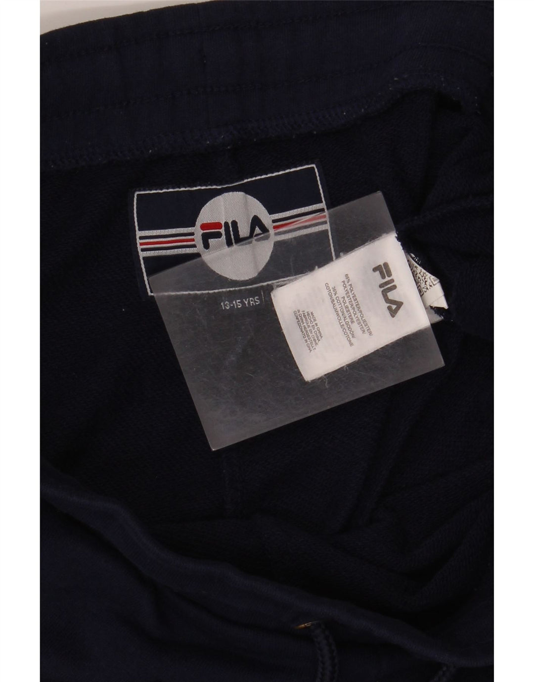 Pantaloncini sportivi con grafica FILA per ragazzi 13-14 anni in poliestere blu navy