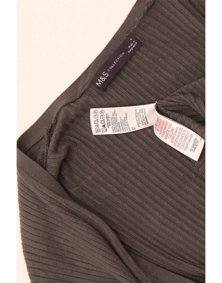 Maglione cardigan vestibilità rilassata da donna Marks & Spencer UK 14 grande grigio