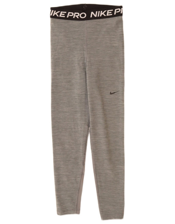 Leggings grafici Nike Dri Fit da donna UK 6 XS poliestere grigio