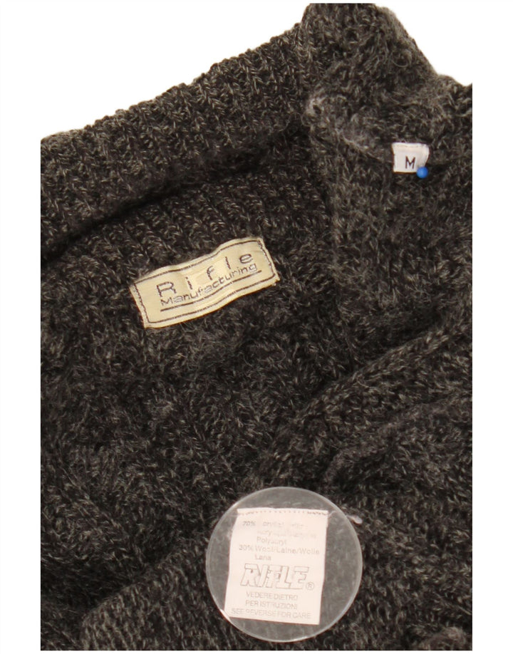 Maglione maglione girocollo da uomo Rifle in acrilico grigio medio