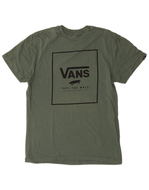 T-shirt grafica personalizzata da uomo Vans Top in cotone verde medio