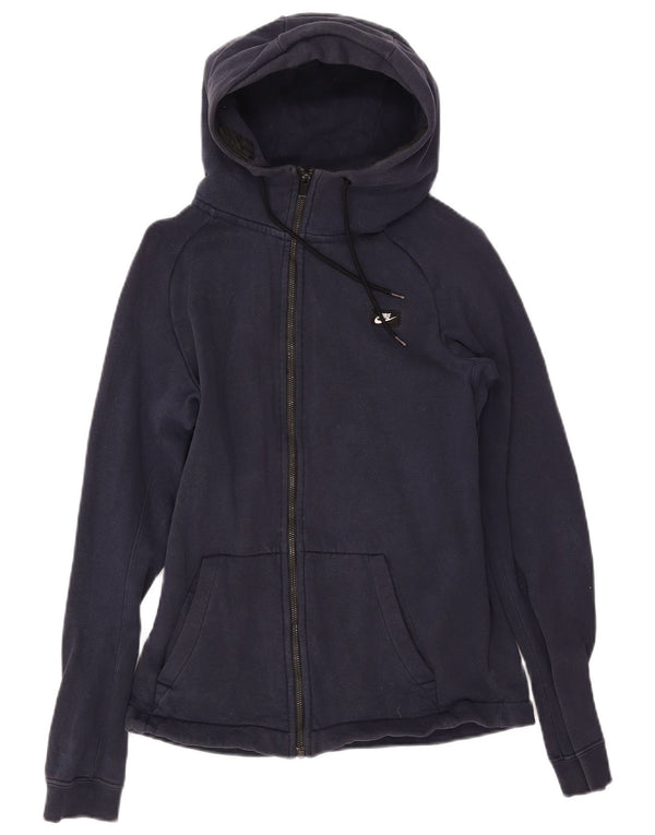 Maglione con cappuccio e zip da donna NIKE UK 10 piccolo in cotone blu navy