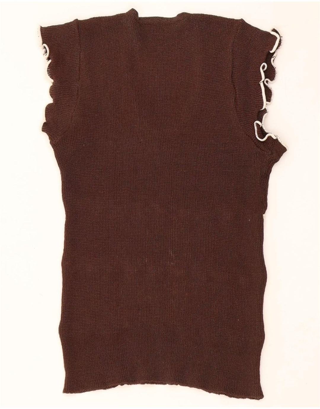 Canotta vintage da donna, canotta UK 8, piccola, colore marrone