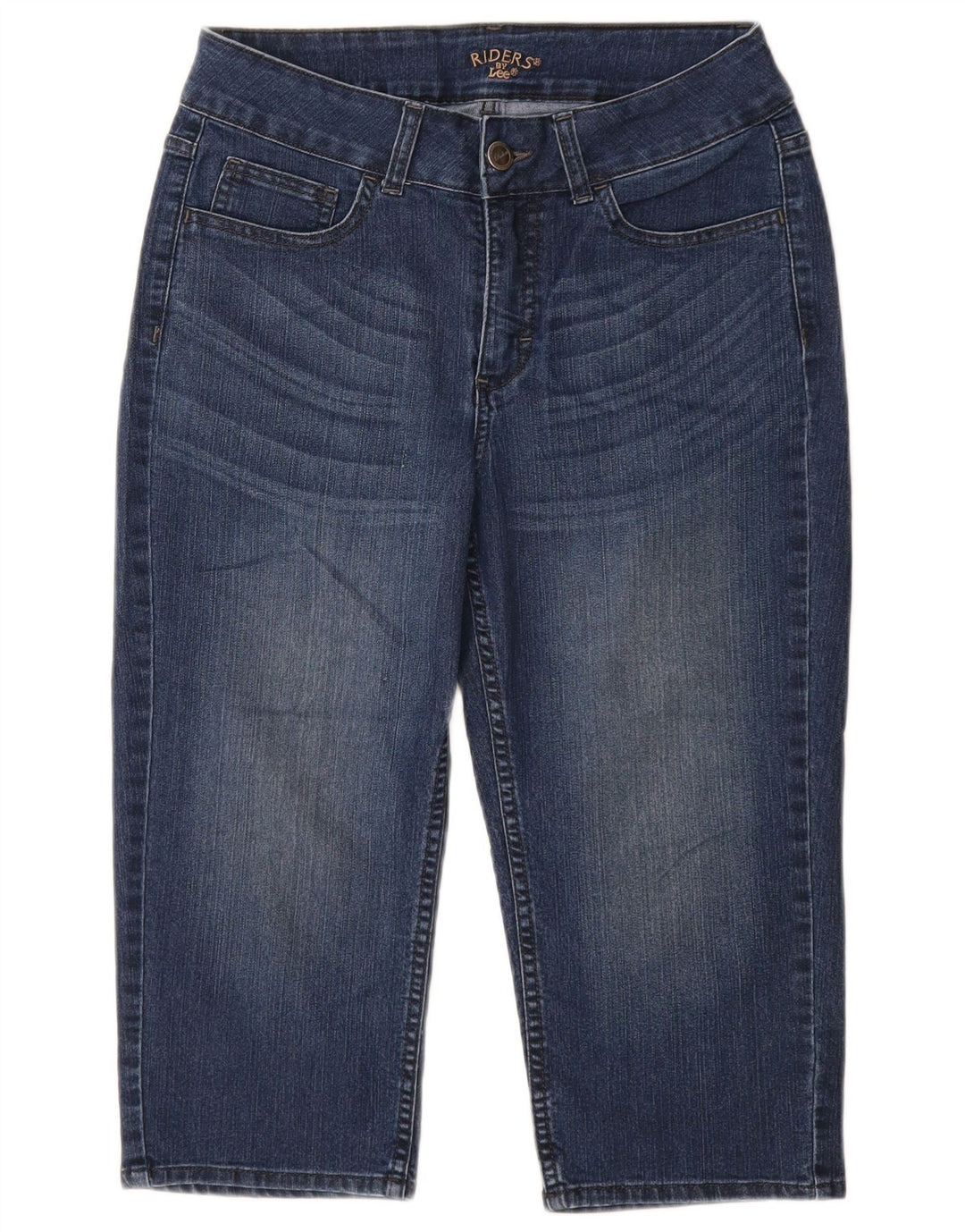 Jeans Capri larghi da donna LEE Riders US 8 medio W28 L18 cotone blu