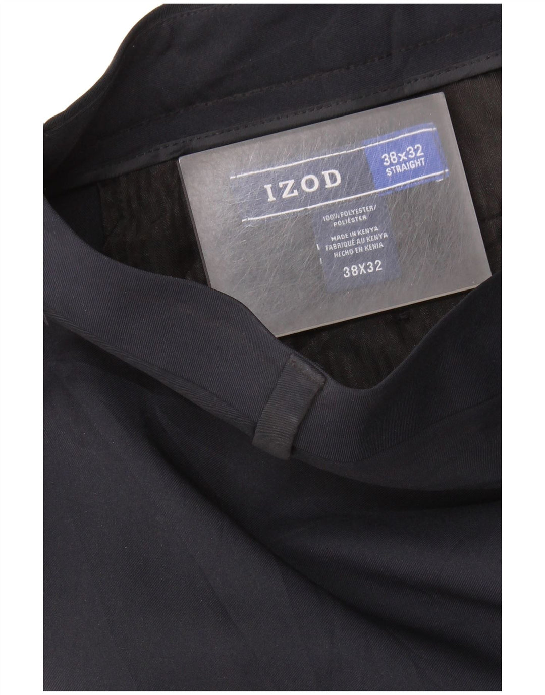 Pantaloni chino dritti da uomo IZOD W38 L32 poliestere blu navy