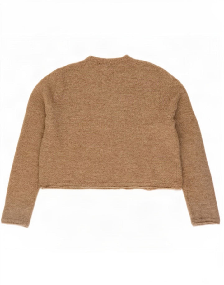 Maglione cardigan oversize corto da donna Zara UK 10 piccolo beige poliammide