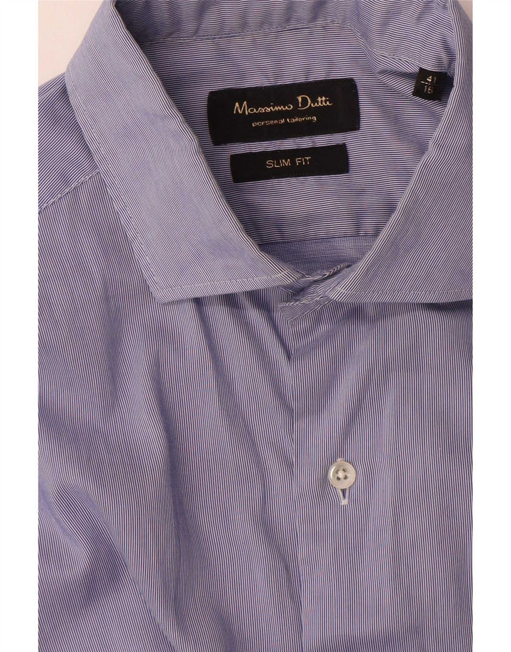 Camicia slim fit da uomo Massimo Dutti taglia 41 16 grande gessato blu