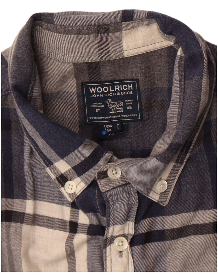Camicia da uomo in flanella Woolrich scozzese medio blu navy