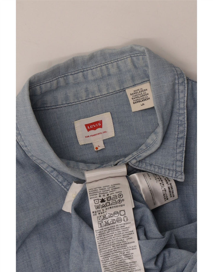 LEVI'S Camicia di jeans da uomo grande in cotone blu