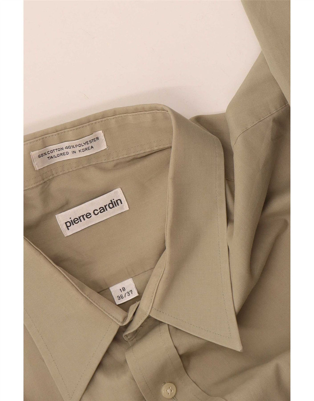 Camicia da uomo Pierre Cardin taglia 18 2XL cotone beige