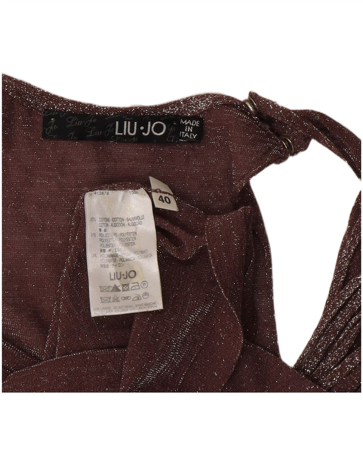 Canottiera corta da donna Liu Jo IT 40 piccola in cotone screziato marrone