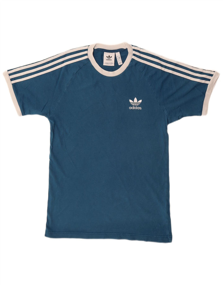 ADIDAS Mens T-Shirt Top Small Blue Cotton