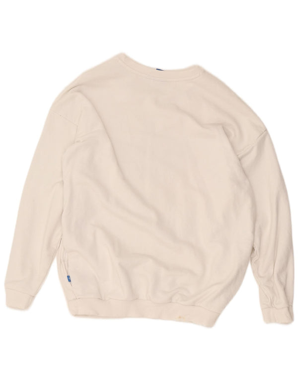 Felpa grafica da donna Adidas Jumper UK 16 Large White Cotton