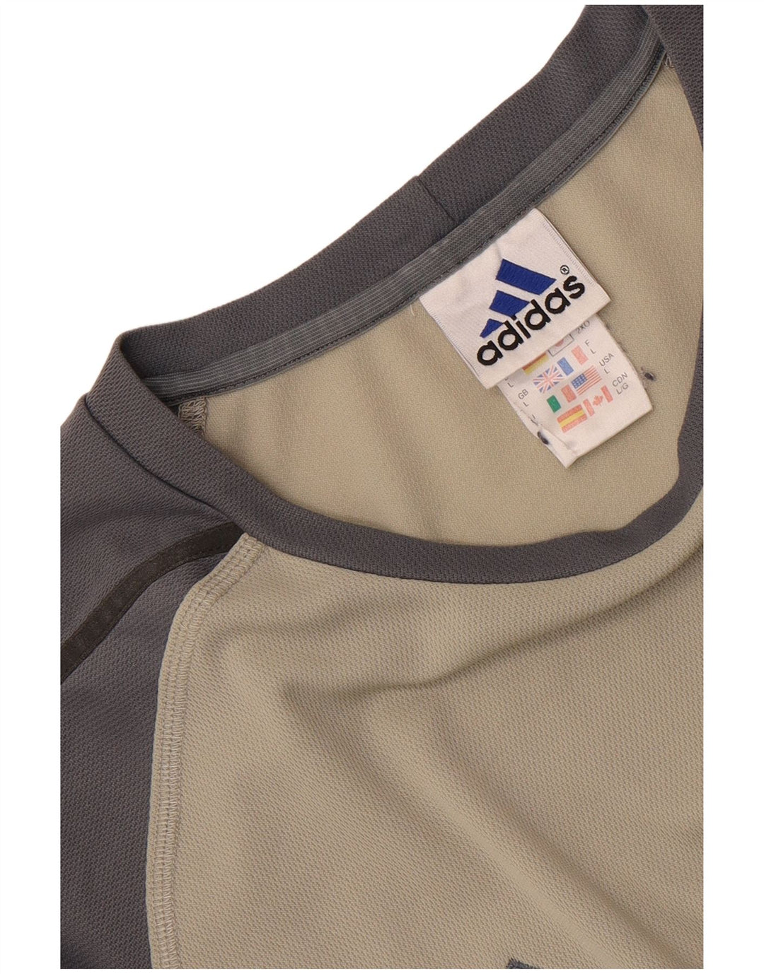 T-shirt Adidas da uomo Top Large in poliestere color block grigio