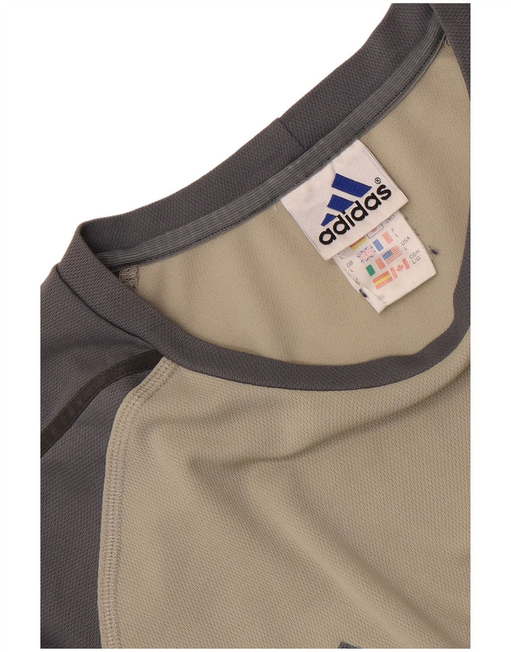 T-shirt Adidas da uomo Top Large in poliestere color block grigio