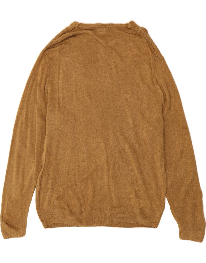 DOCKERS Mens Boat Neck Jumper Sweater XL Brown Acrylic Vintage Dockers and Second-Hand Dockers from Messina Hembry 