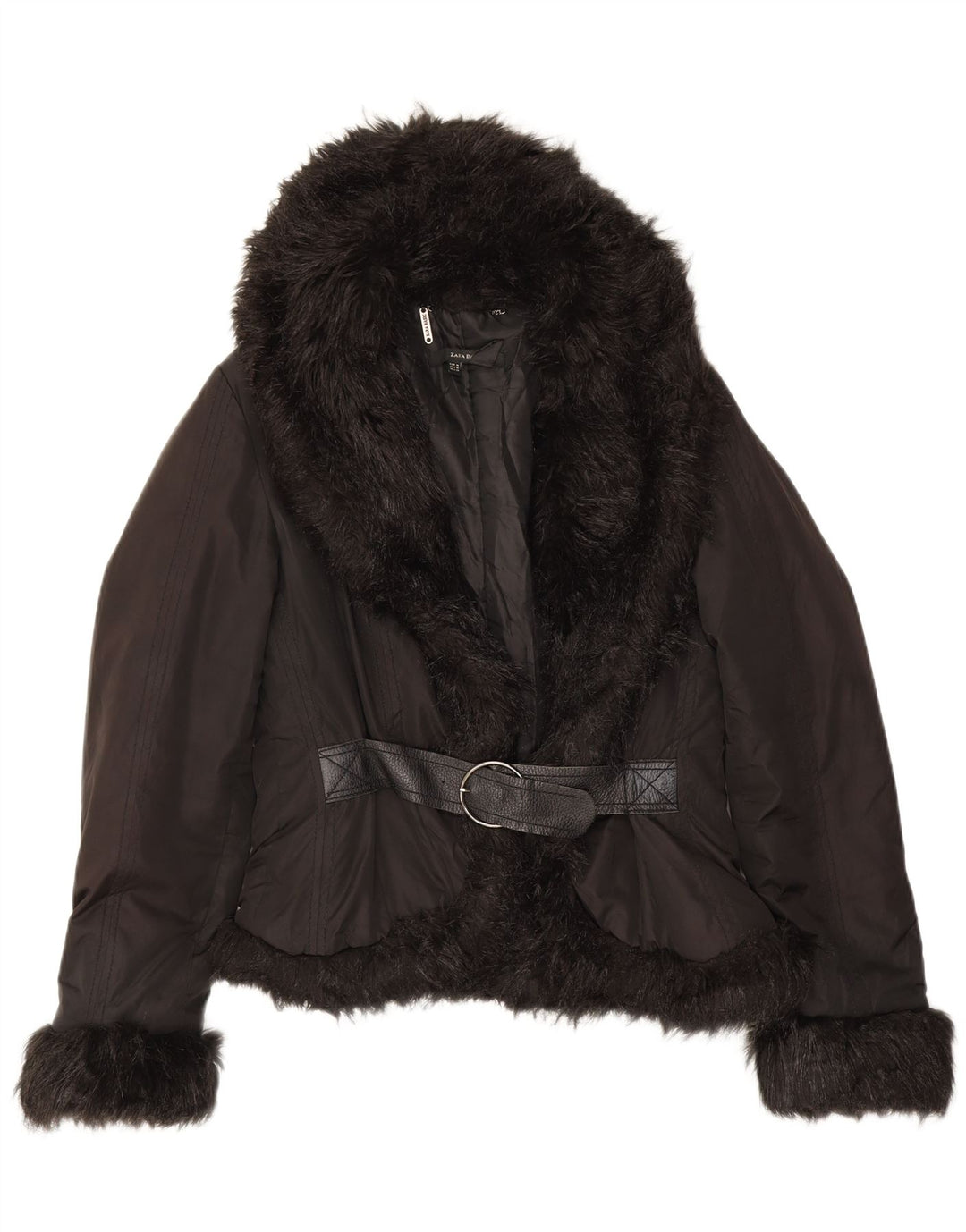 Giacca imbottita da donna Zara UK 14 poliestere nero medio