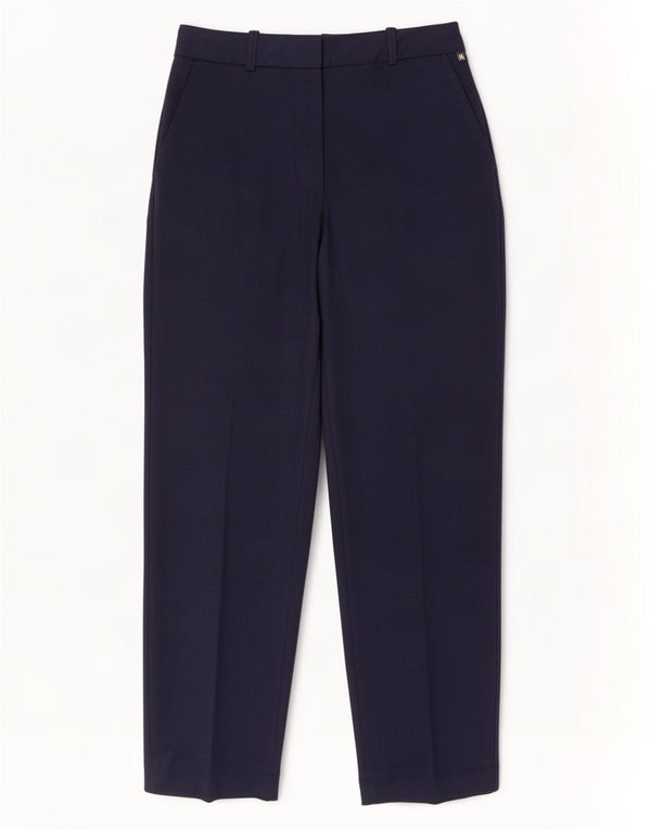 Pantaloni chino a vita alta da donna Tommy Hilfiger UK 8 Small W28 L28 Blu Navy